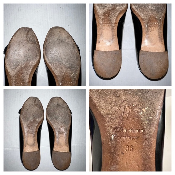 GIUSEPPE  ZANOTTI BLACK PATENT LEATHER FLATS - Picture 8 of 11